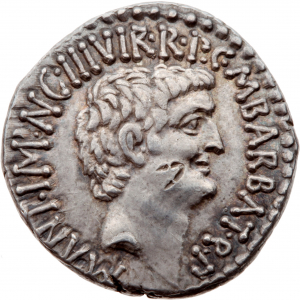 Römische Republik: M. Barbatius Pollio, M. Antonius und C. Iulius Caesar (Octavianus)